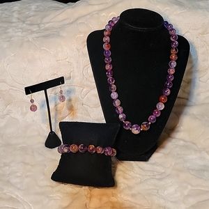 Rare Cacoxanite in Amethyst Set with 14K Yellow Gold Over Sterling Silver